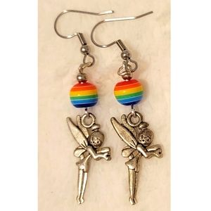 Pride... Rainbow Bead Fairies Charm Earrings